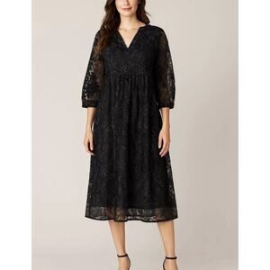 John Mark black lace tiered long sleeve Midi Dress Size XL Whimsygoth Fairy